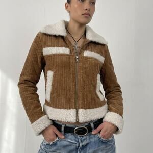 Diesel Style Vintage Fitted Fur Jacket Cybercore Indie Sleaze